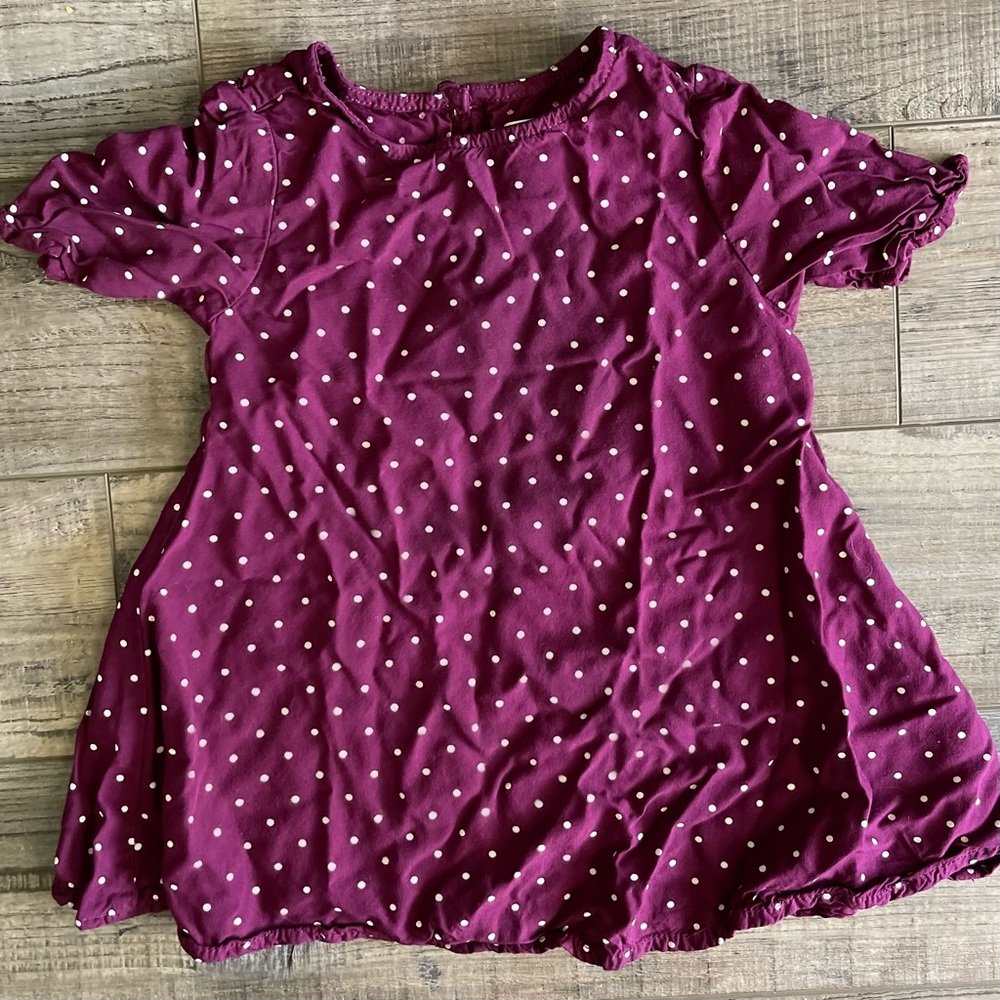 Toddler Maroon Dot Dress